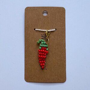 Red Jalapeno Beaded Charm